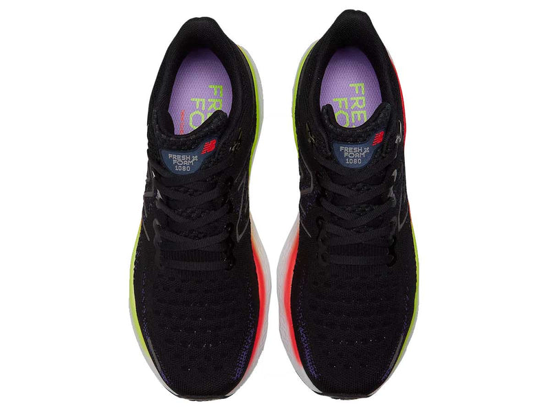 Tenis New Balance Running 1080  V12 Negro Blanco Mujer
